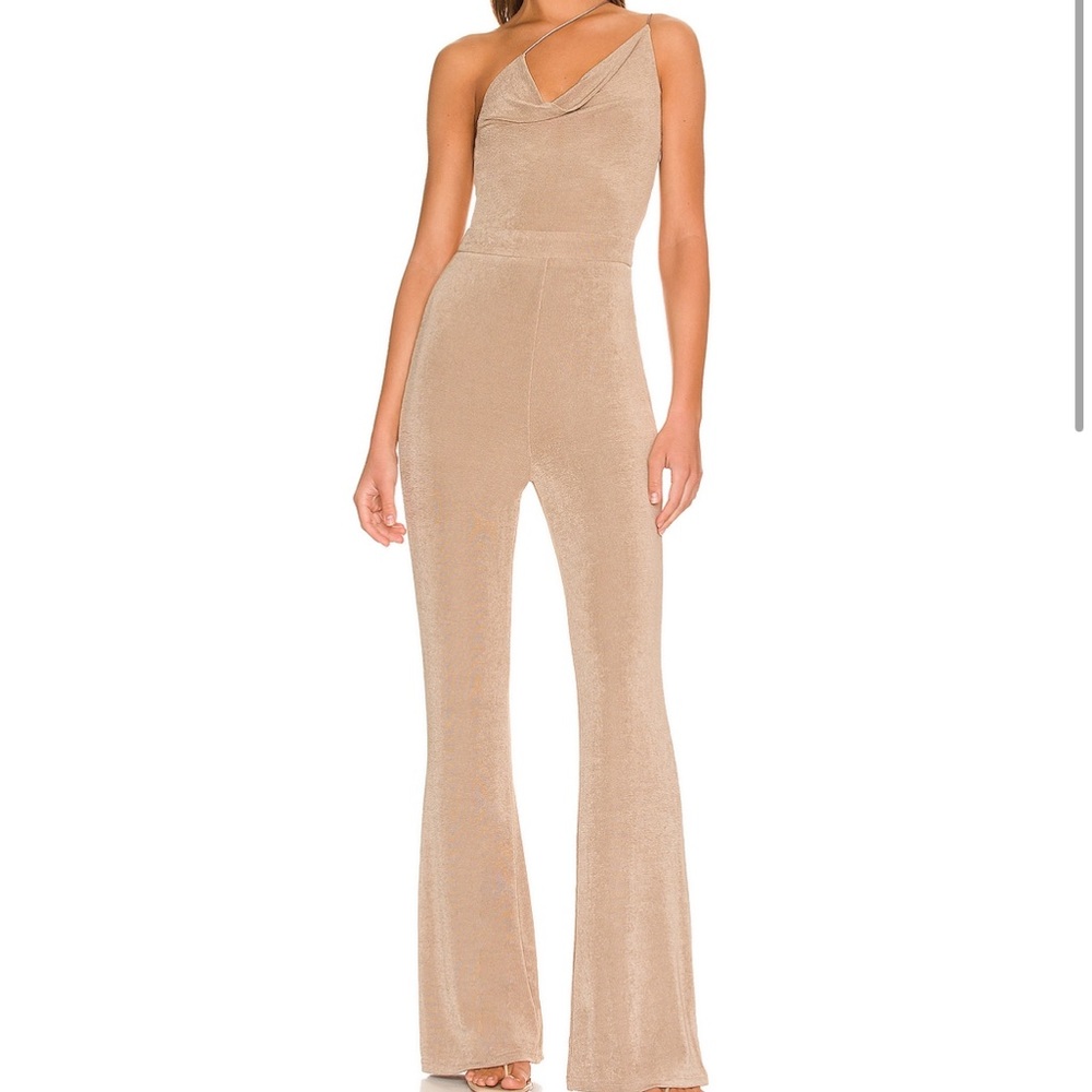 Brand New, Misha x Revolve Gorgeous champagne/khaki Jumpsuit!